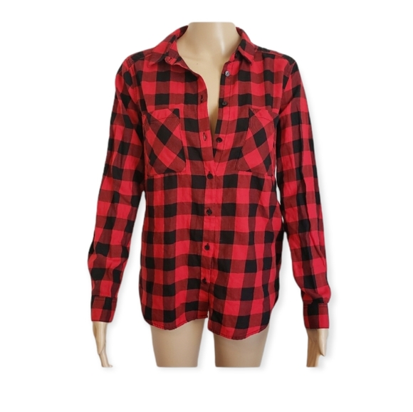 Red Plaid Button Down Shirt - Picture 1 of 16